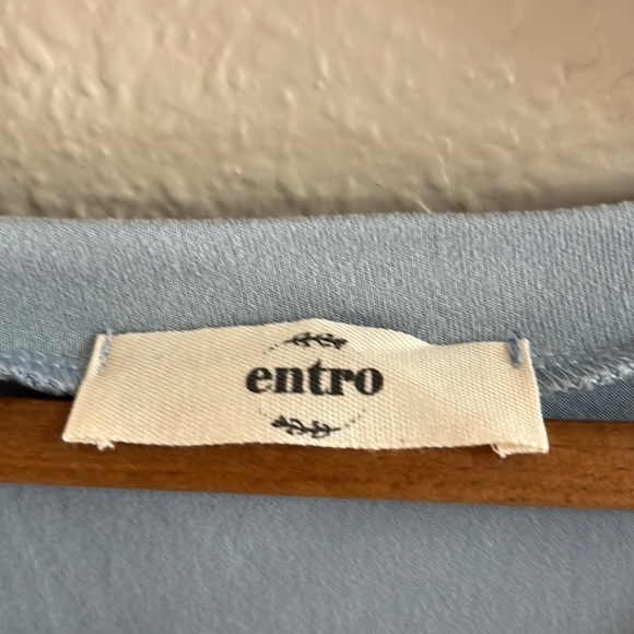 NWT Entro blue swing dress 1x plus tiered ruffle short sleeveless mini midi - Picture 4 of 5